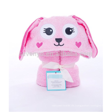 Childrens &#39;Hooded Bath Strandtuch-Pink Bunny, hergestellt aus 100% Bio-Baumwolle, weich und saugfähig hält Baby trocken und warm